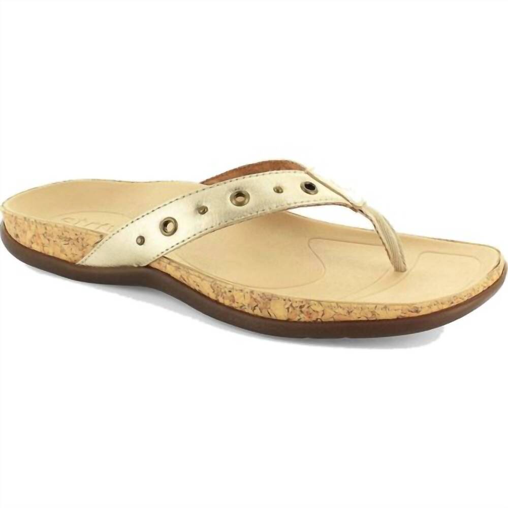 NEW STRIVE women's saria sandals in gold metalic